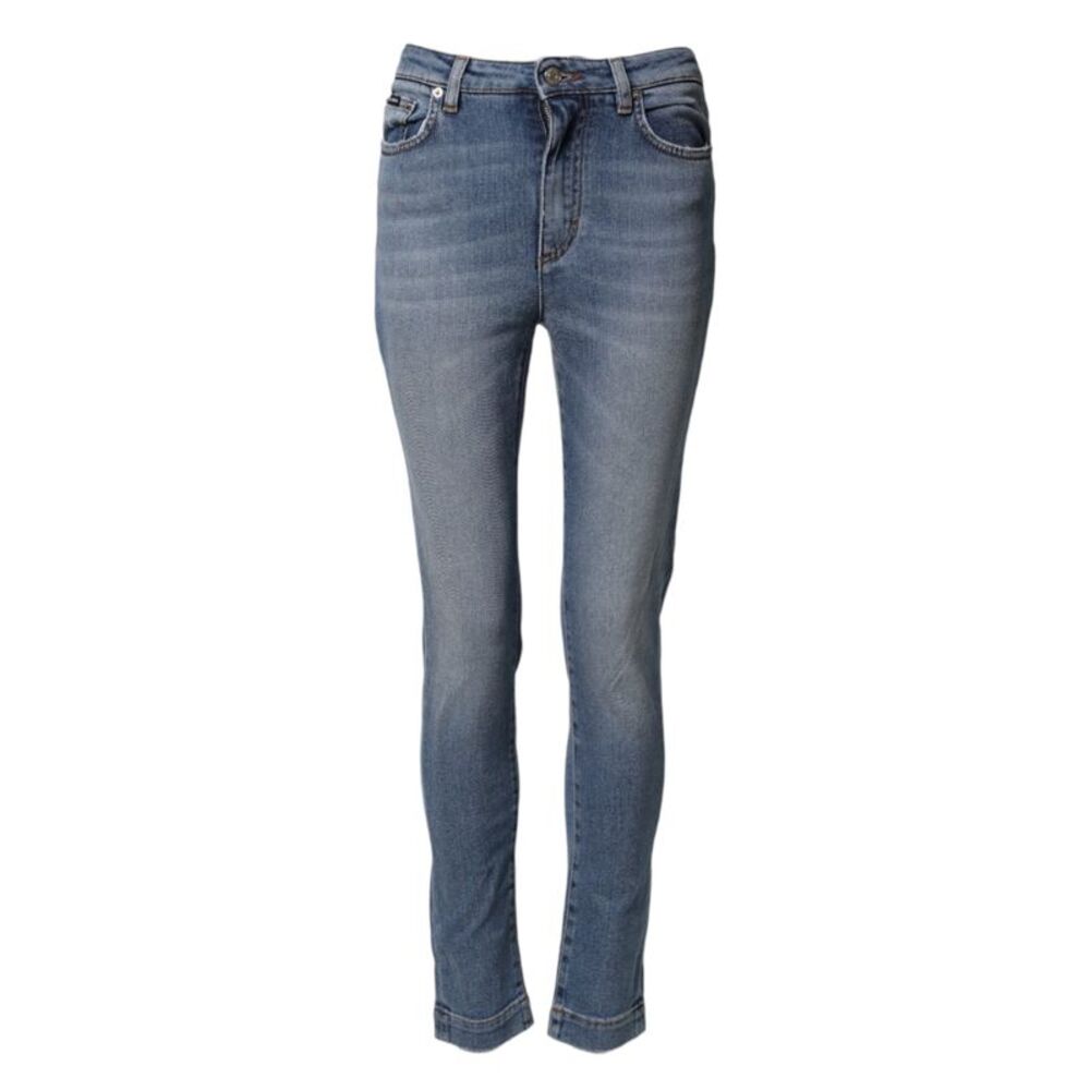 Dolce & Gabbana Blue Washed Cotton Skinny Denim Trouser Women's Jeans